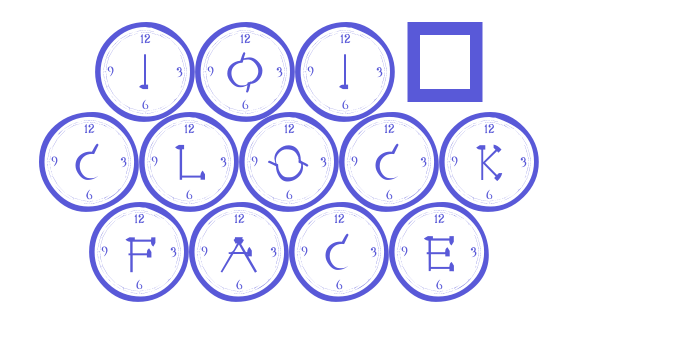 101! Clock Face Font