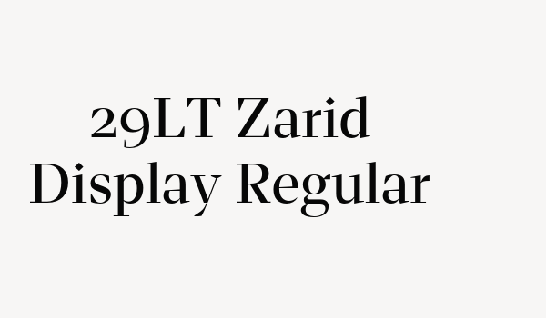 29LT Zarid Display Regular Font