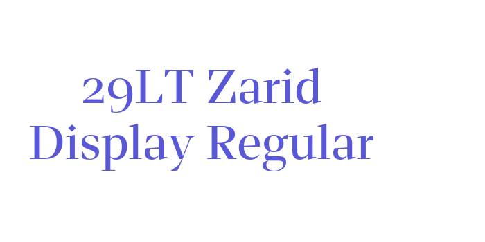 29LT Zarid Display Regular Font Download