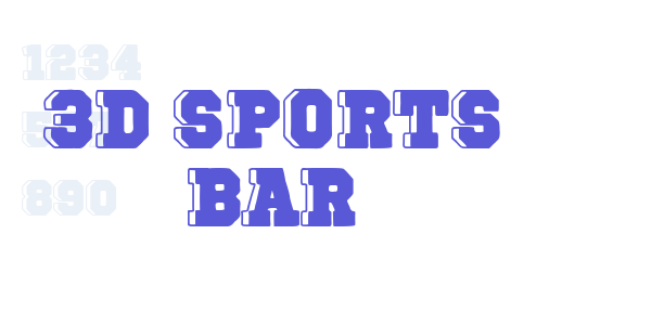 3D Sports Bar font free