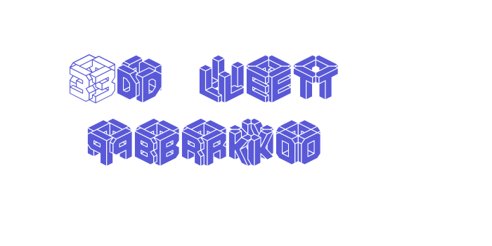 3D LET (BRK) Font