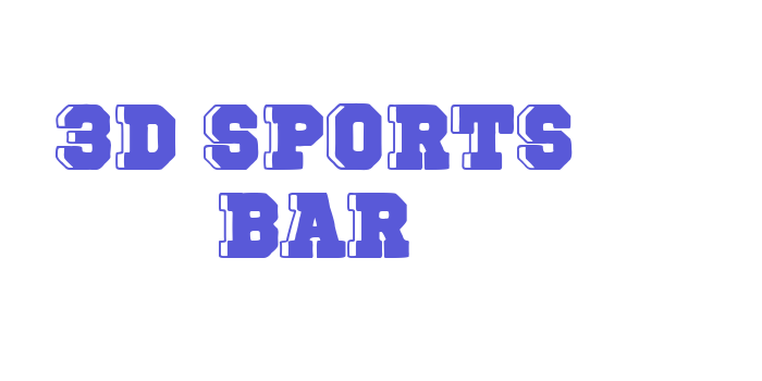 3D Sports Bar Font Download