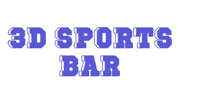 3D Sports Bar Font