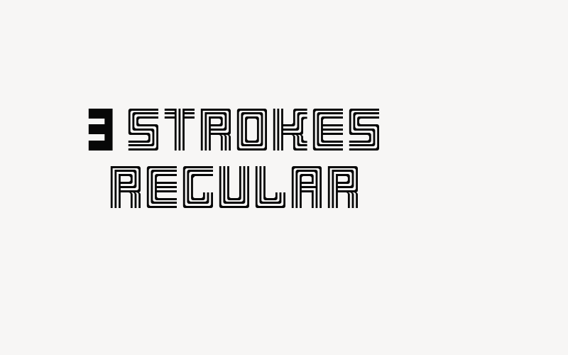 3 Strokes Regular Font