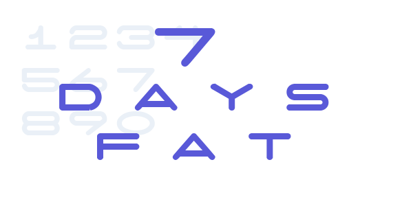 7 days fat font free