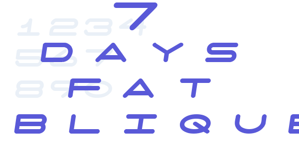 7 days fat oblique font free