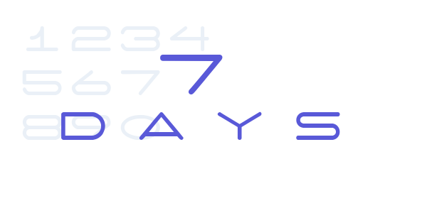 7 days font free