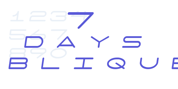 7 days oblique font free