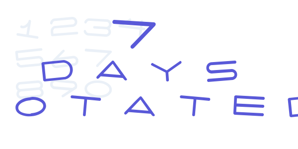 7 days rotated font free