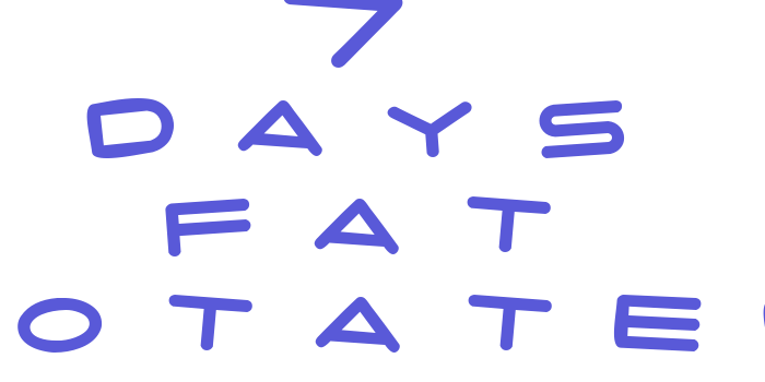 7 days fat rotated Font