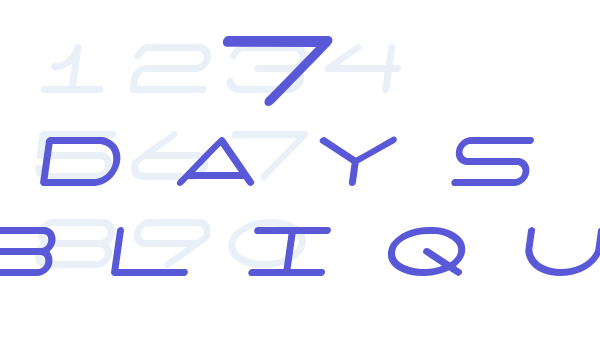 7 days oblique Font