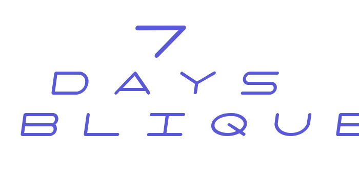 7 days oblique Font Download