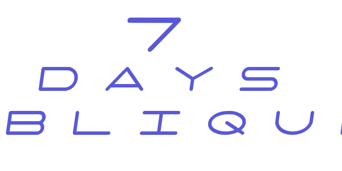 7 days oblique Font