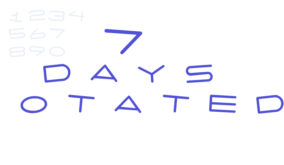 7 days rotated-font-download