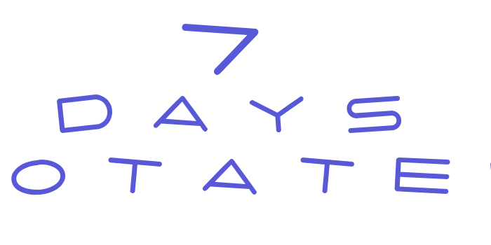 7 days rotated Font