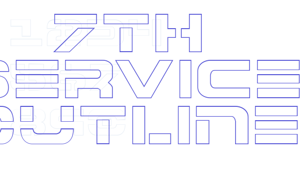 7th Service Outline Font