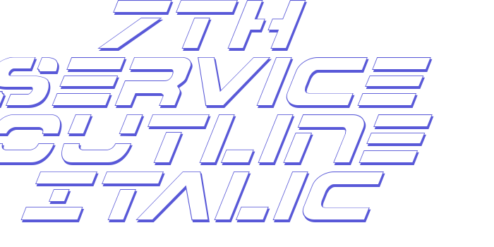 7th Service Outline Italic Font Download