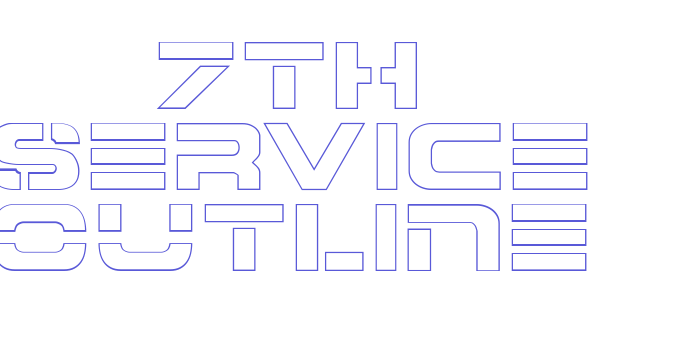 7th Service Outline Font Download