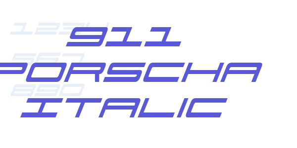 911 Porscha Italic font free