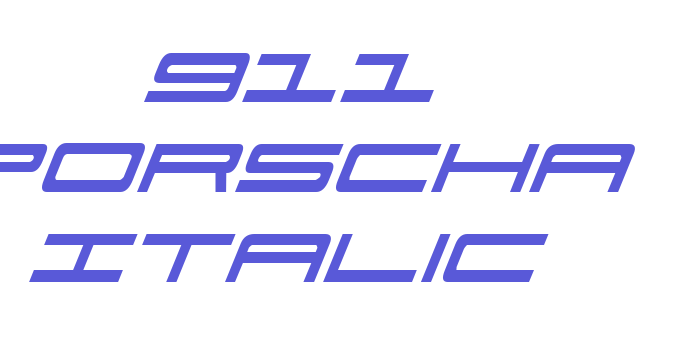 911 Porscha Italic Font