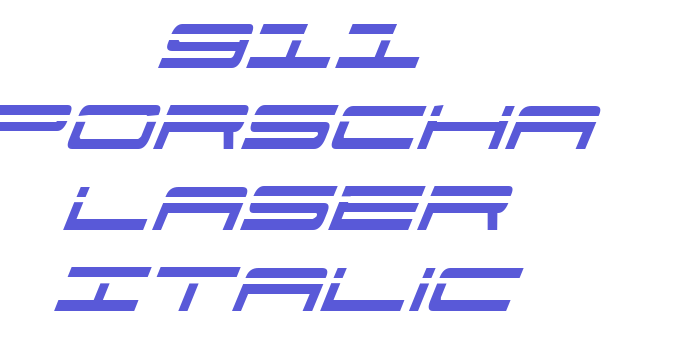 911 Porscha Laser Italic Font Download