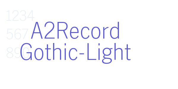 A2Record Gothic-Light font free