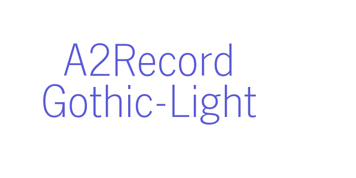 A2Record Gothic-Light Font Download