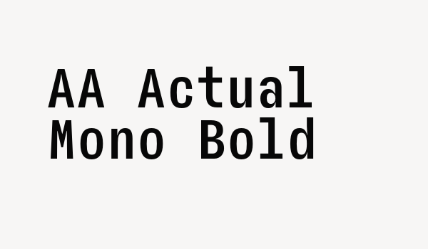 AA Actual Mono Bold Font