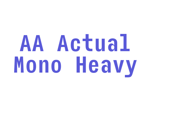 AA Actual Mono Heavy Font