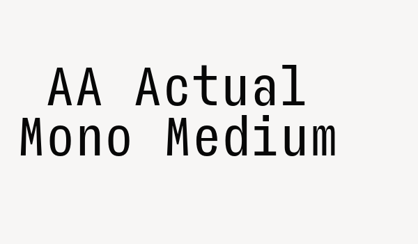 AA Actual Mono Medium Font