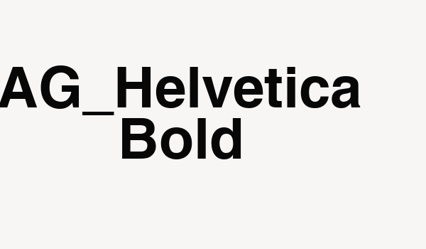 AG_Helvetica Bold Font