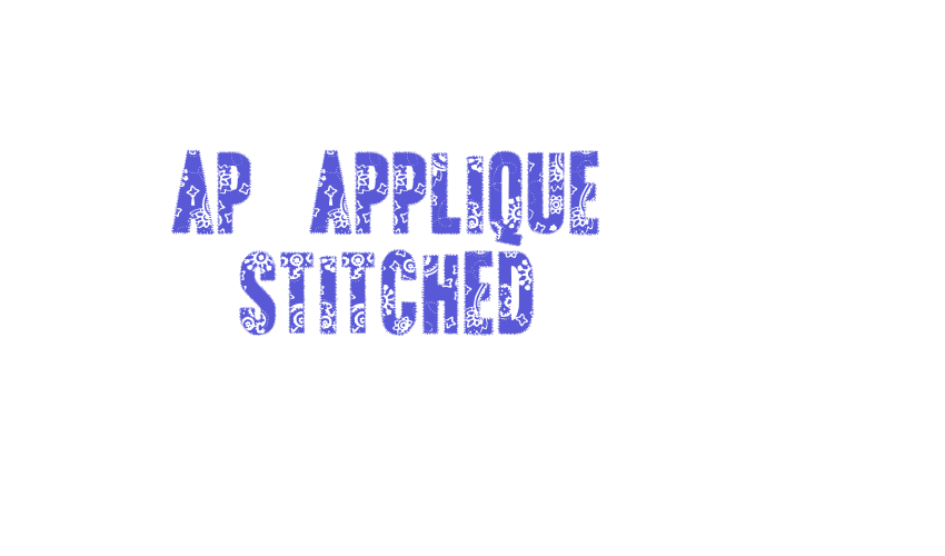 AP Applique Stitched Font Download