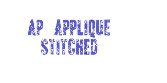 AP Applique Stitched Font Download