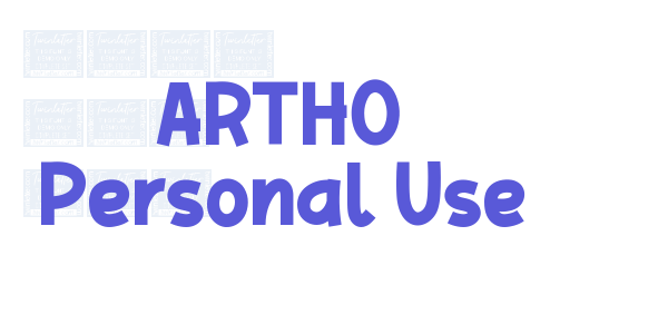 ARTHO Personal Use font free