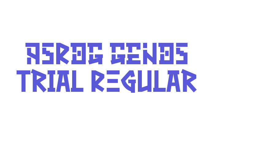 ASROG GENOS trial Regular Font Download