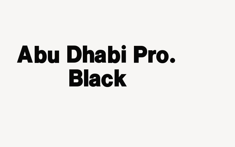 Abu Dhabi Pro. Black Font