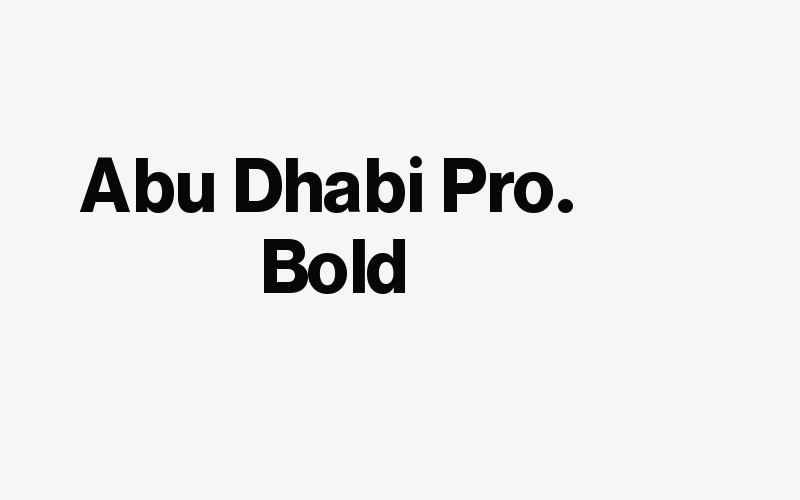 Abu Dhabi Pro. Bold Font