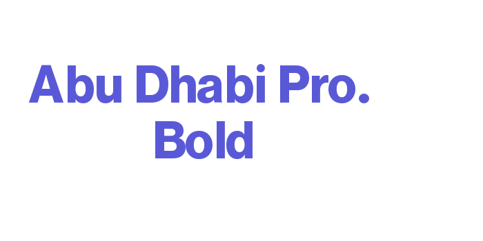 Abu Dhabi Pro. Bold Font Download