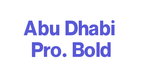 Abu Dhabi Pro. Bold Font