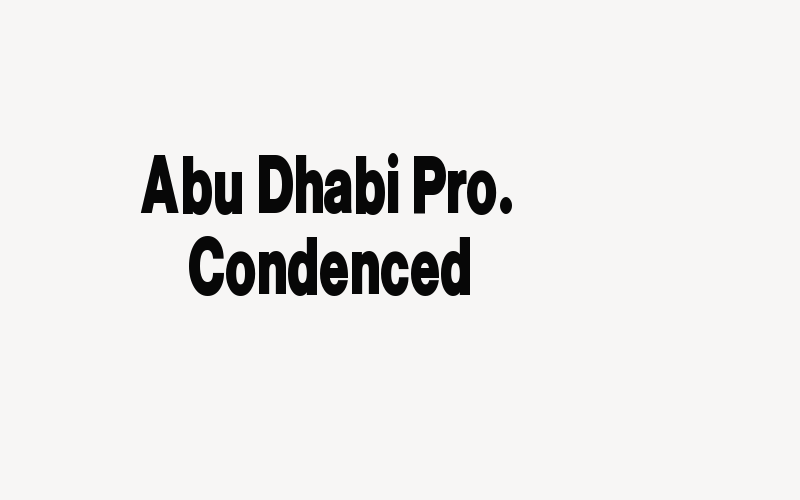 Abu Dhabi Pro. Condenced Font