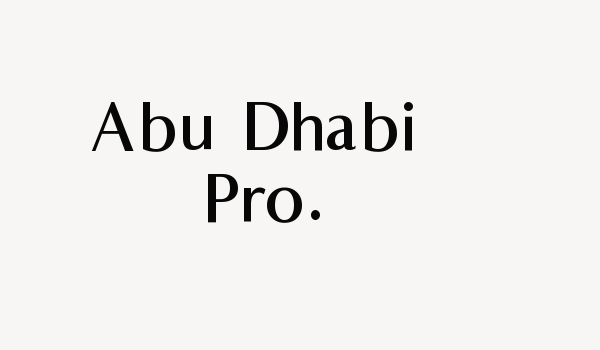 Abu Dhabi Pro. Font