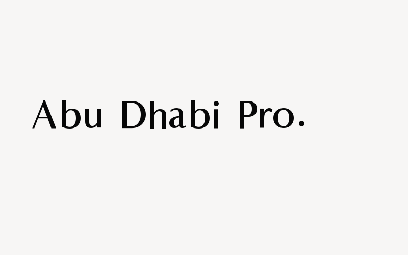 Abu Dhabi Pro. Font