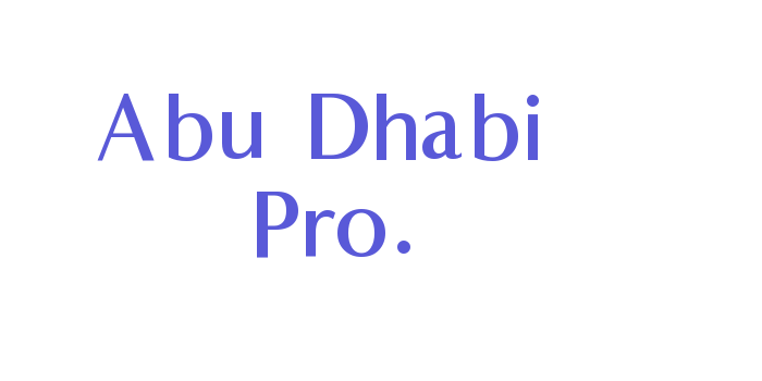 Abu Dhabi Pro. Font