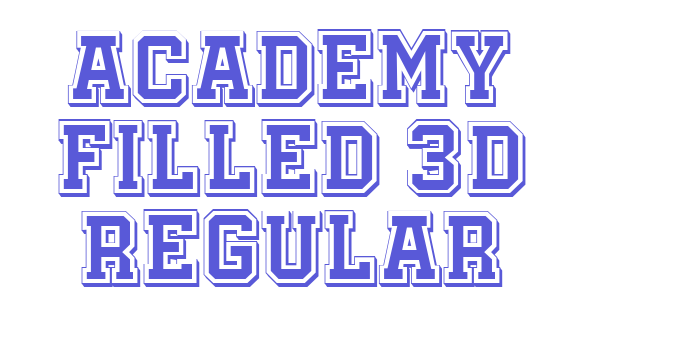 Academy Filled 3D Regular Font