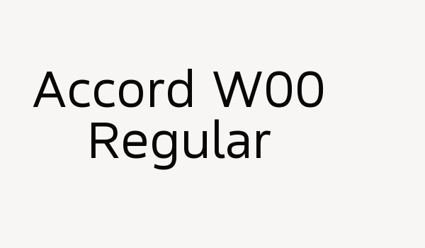 Accord W00 Regular Font