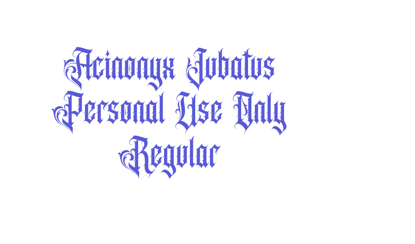 Acinonyx Jubatus Personal Use Only Regular Font Download