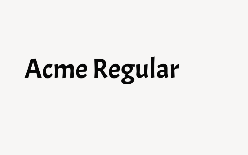 Acme Regular Font