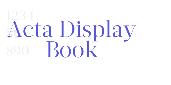 Acta Display Book font free