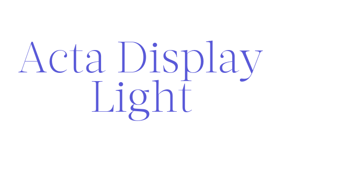 Acta Display Light Font Download