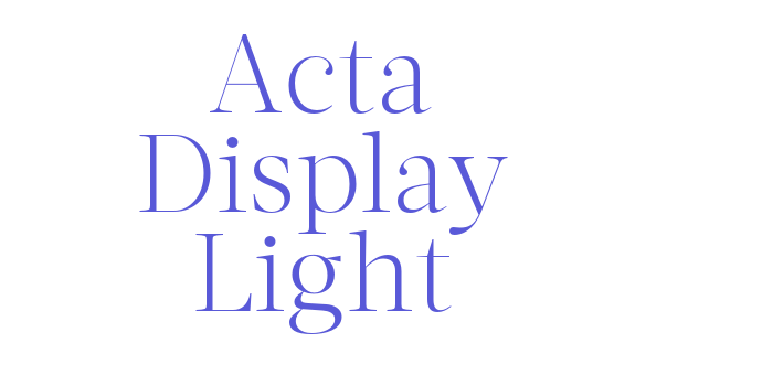 Acta Display Light Font